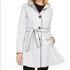 Laundry by Shellie Segal Ice Blue Tie Waist Raincoat Large tried once